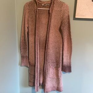 Long hooded cardigan